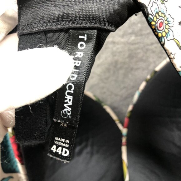 Torrid Curve Push-Up Plunge Bra Womens 44D Skull Mermaid Tattoo Print - Picture 3 of 6